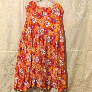 Bright Floral Cotton floral dress. - M